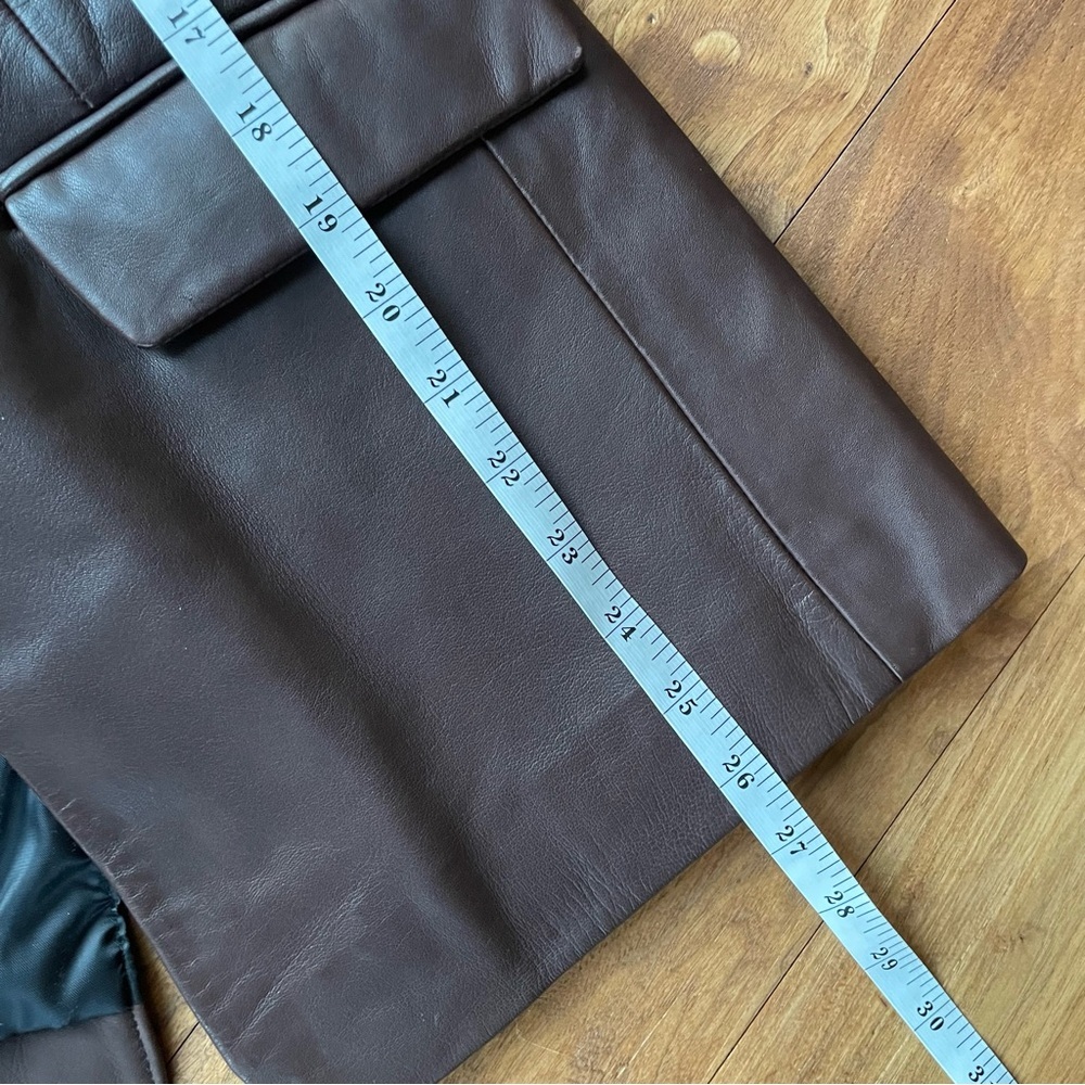 Bod & Christensen Chocolate Brown Leather Blazer size M NWT - Picture 11 of 14